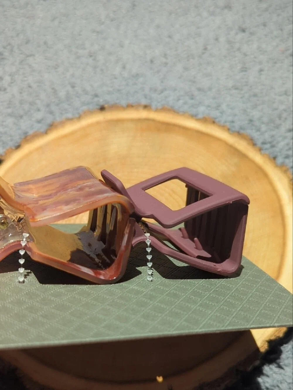 Berry Marbled Resin & Matte Plum 2